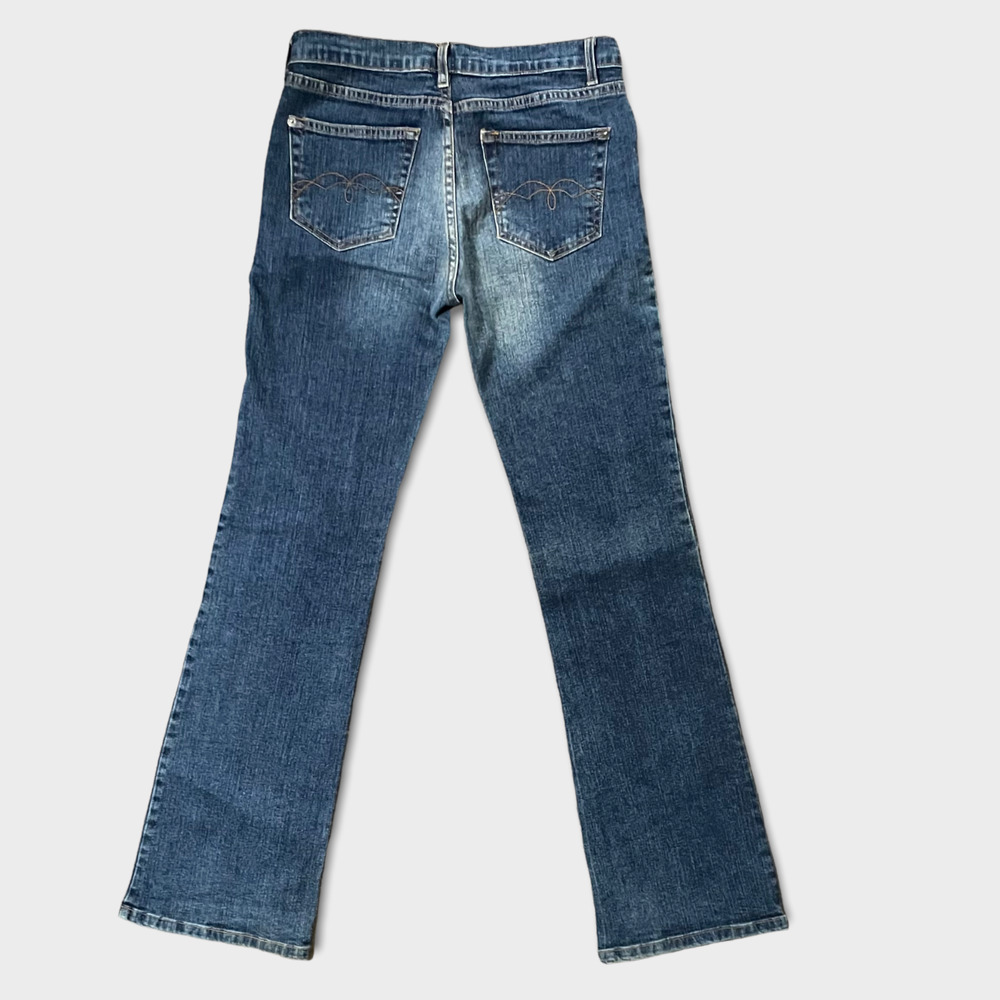 Vintage 90s Forever 21 High Rise Flare, Wide Leg Blue Jeans Size 9 - Picture 2 of 12